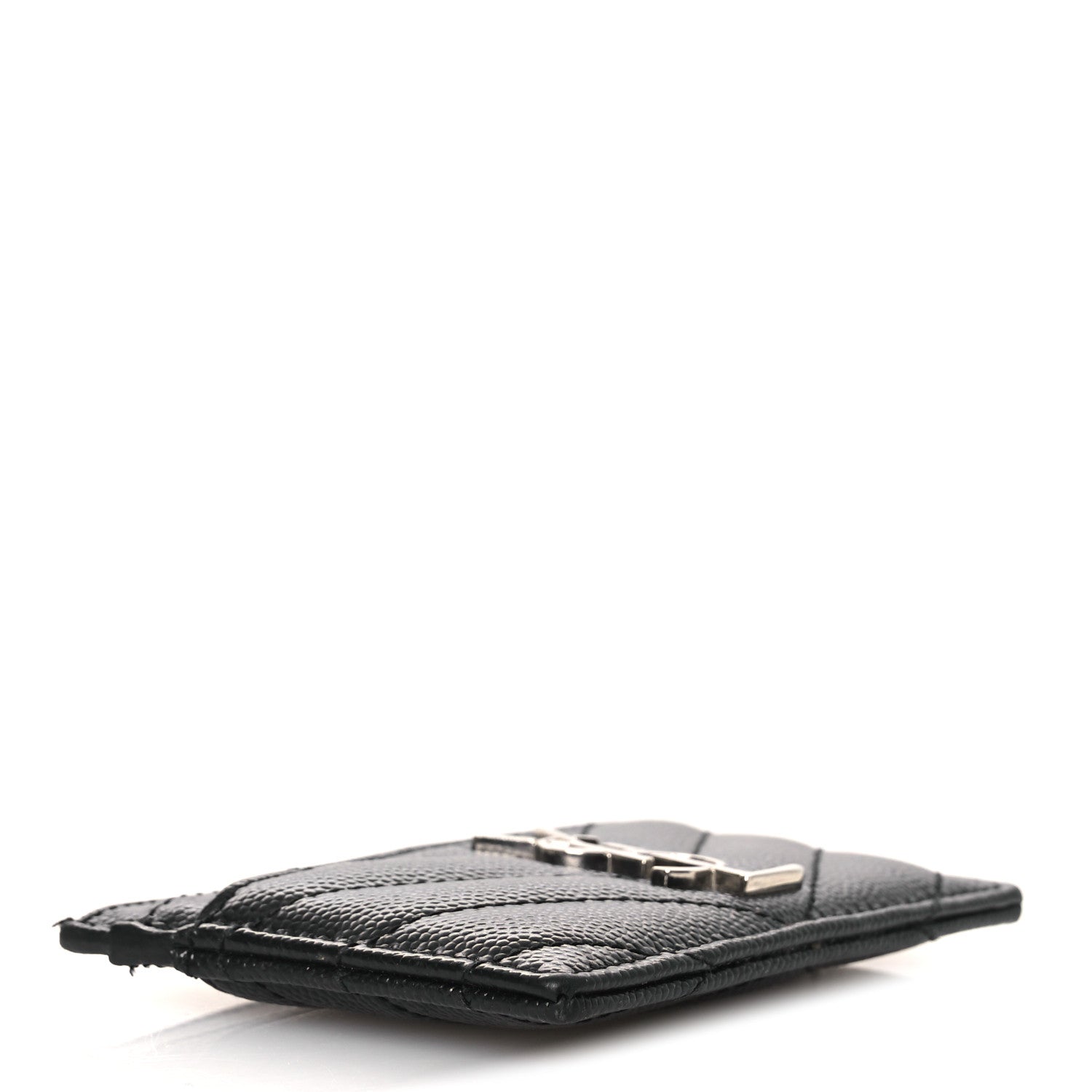 Grain De Poudre Matelasse Chevron Monogram Credit  Case Black
