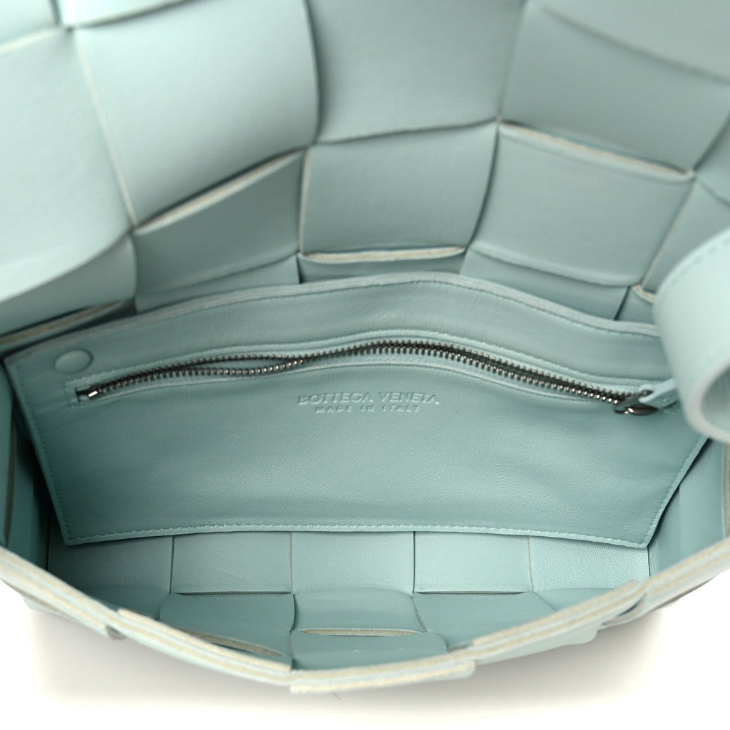 Lambskin Maxi Intreccio Cassette Bag Teal Washed