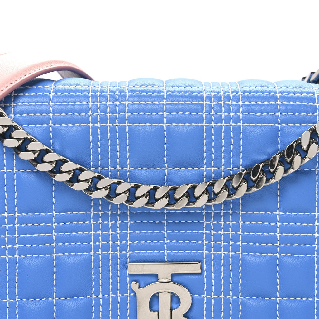 Lambskin Quilted Small Lola Bag Cyan Blue Orange Pink
