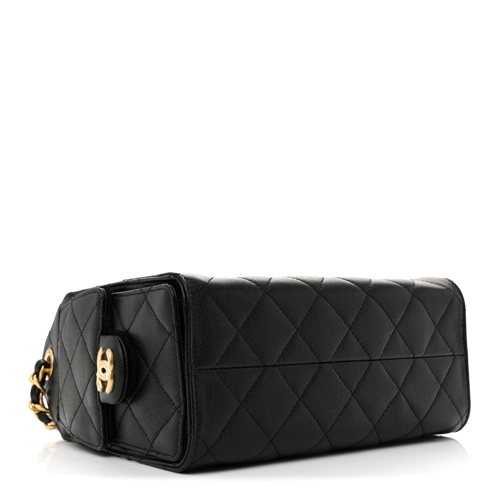 Caviar Quilted Mini Chanel 25 Handbag Black