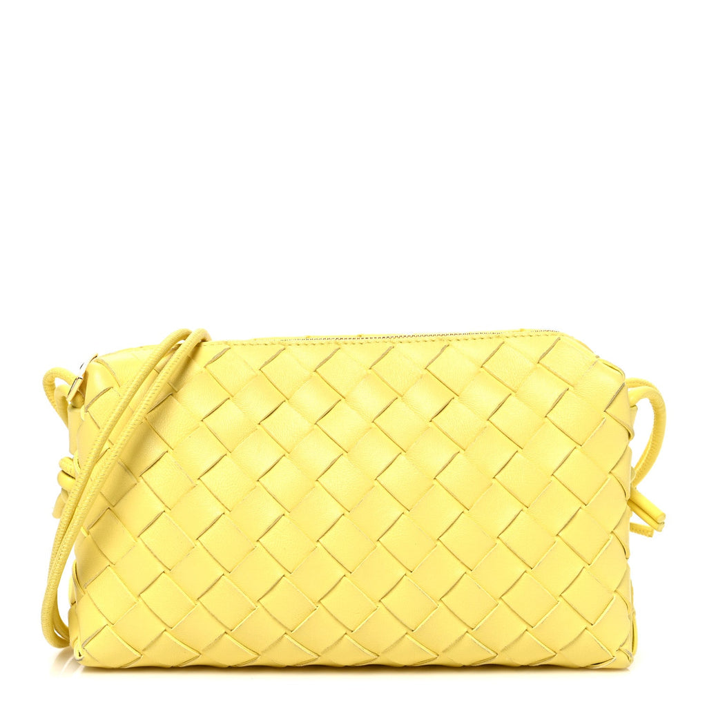 Nappa Intrecciato Small Loop Camera Bag Yellow