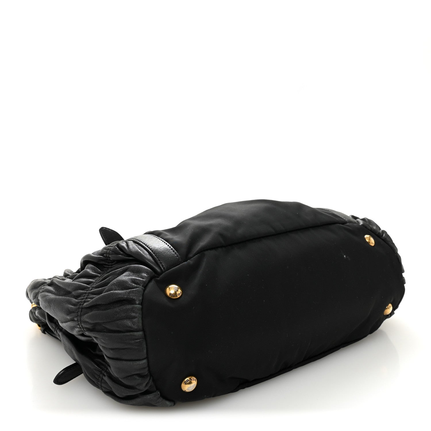 Tessuto Nylon Gaufre Shopping Satchel Black