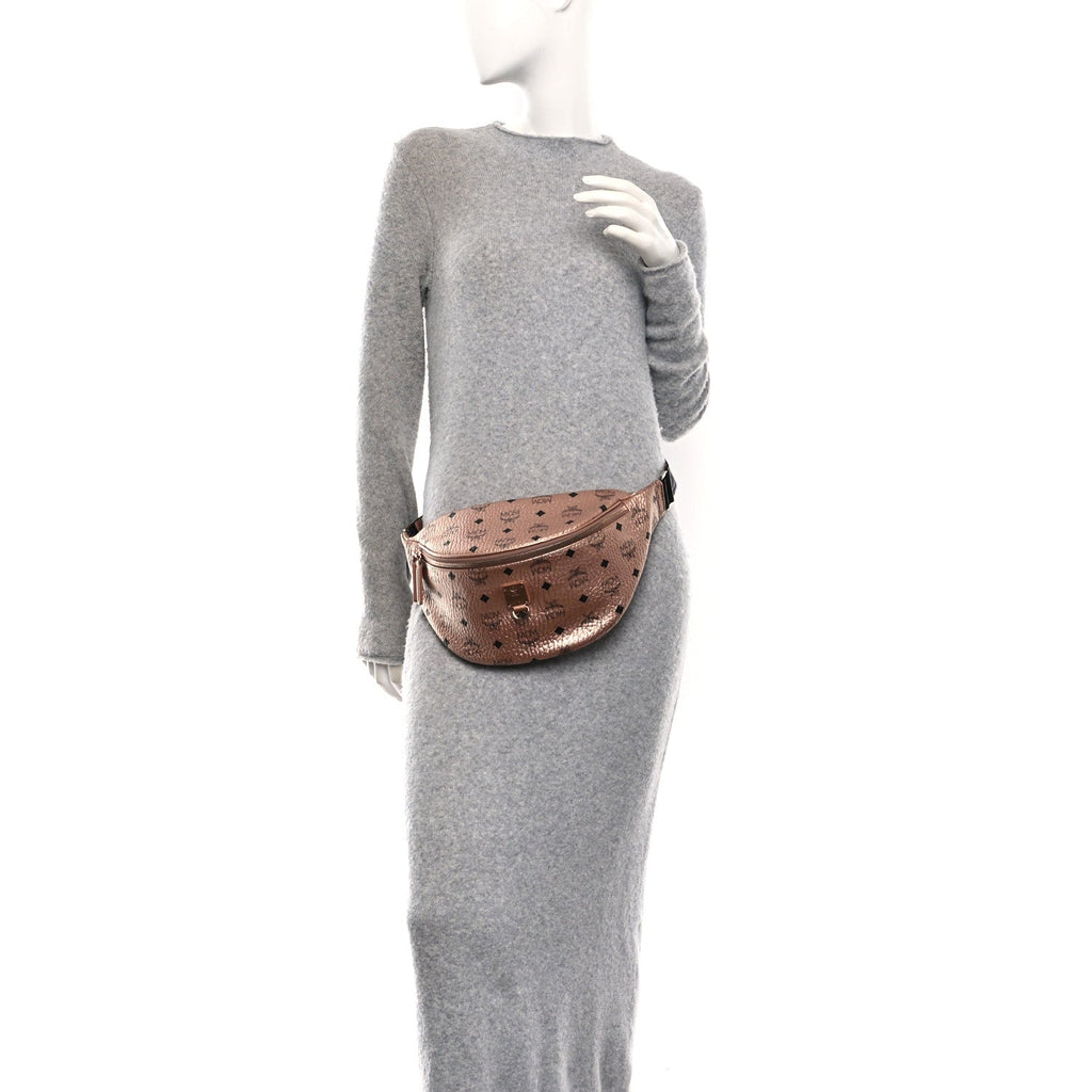 Metallic Visetos Stark Belt Bag Champagne Gold