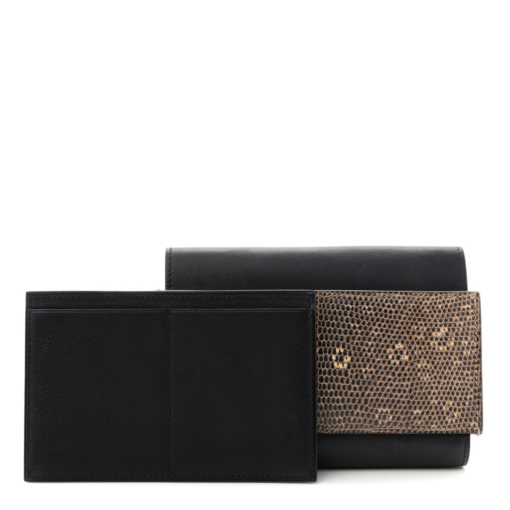 Swift Lizard Passant Compact Wallet Black Ombre