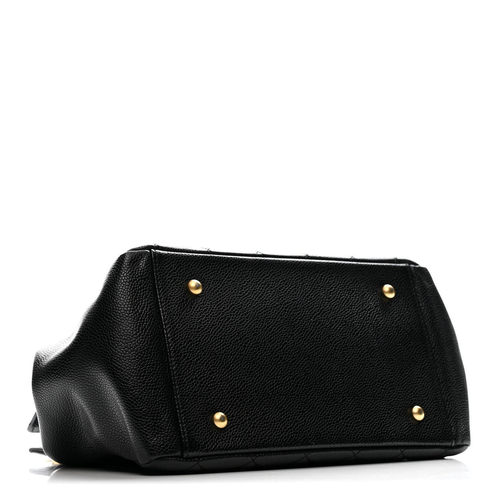 Caviar Quilted Petit Timeless Tote PTT Black