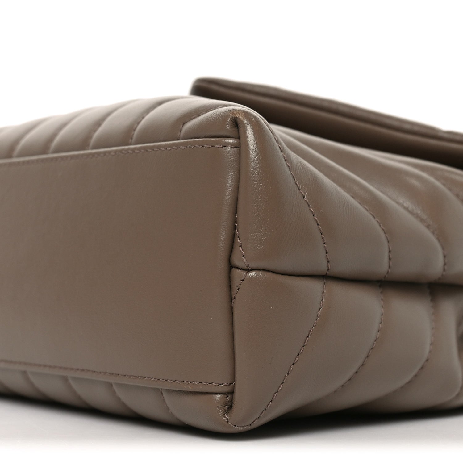 Calfskin Y Quilted Monogram Small Loulou Chain Satchel Dark Beige