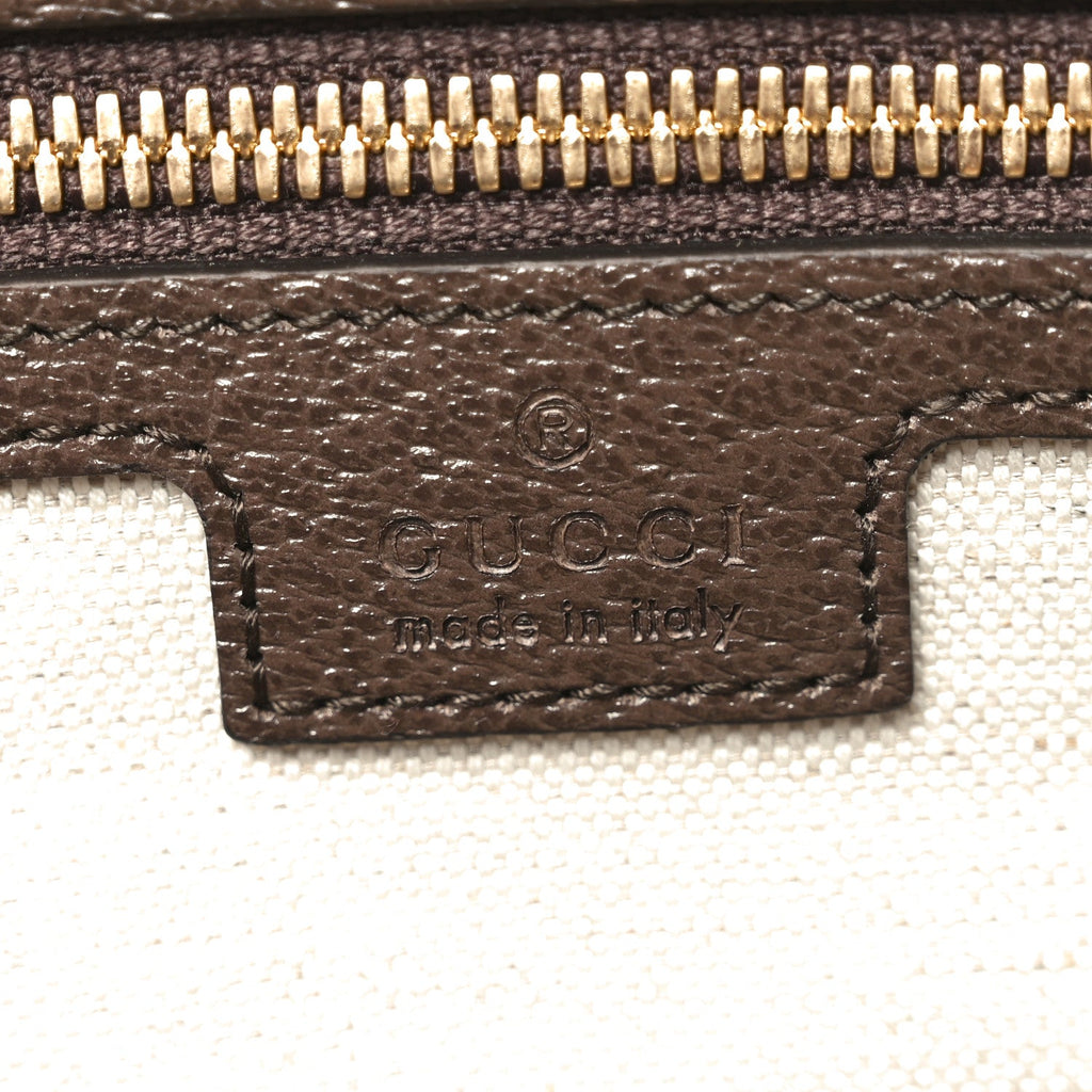 Monogram Jumbo GG Textured Dollar Calfskin Web Medium Duffle Bag Camel Ebony