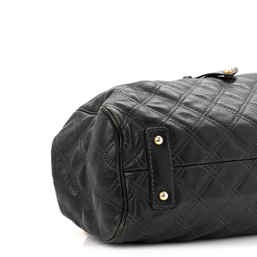 Calfskin Quilted Stam Black