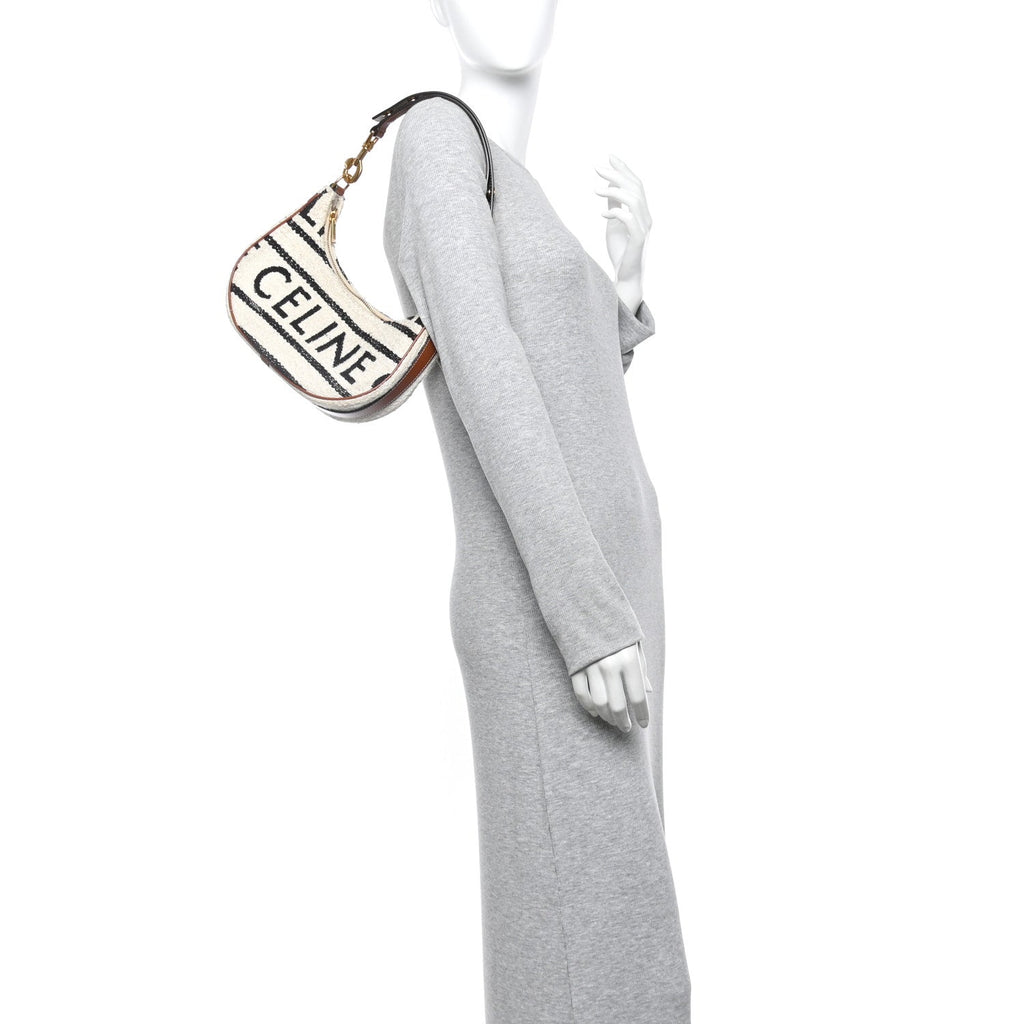 Textile Medium Ava Shoulder Bag White Black