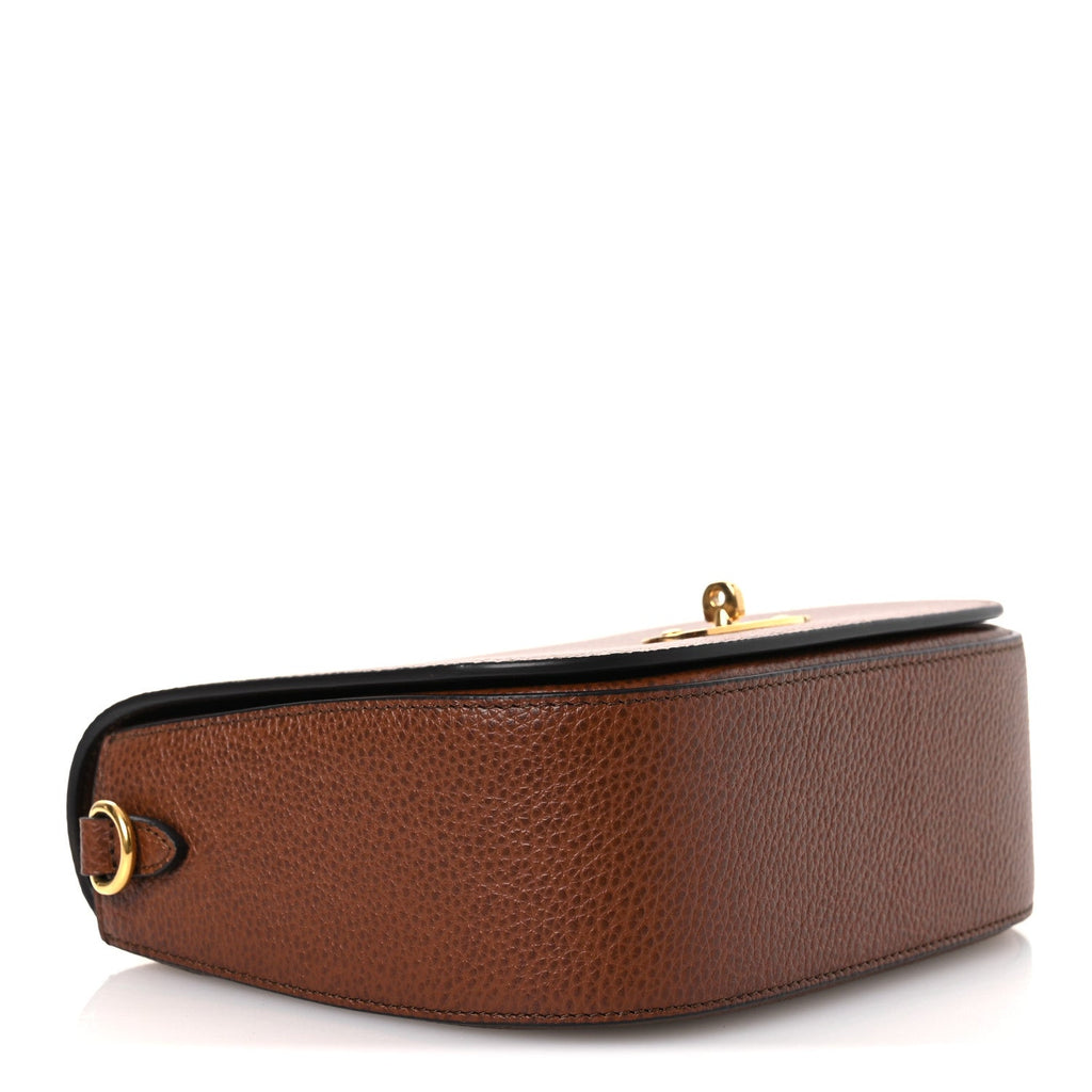 Natural Grained Calfskin Small Darley Satchel Oak