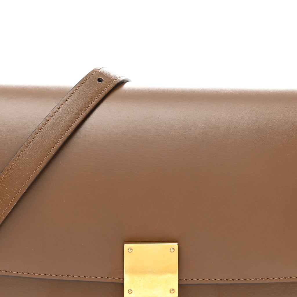 Box Calfskin Medium Classic Box Flap Bag Camel