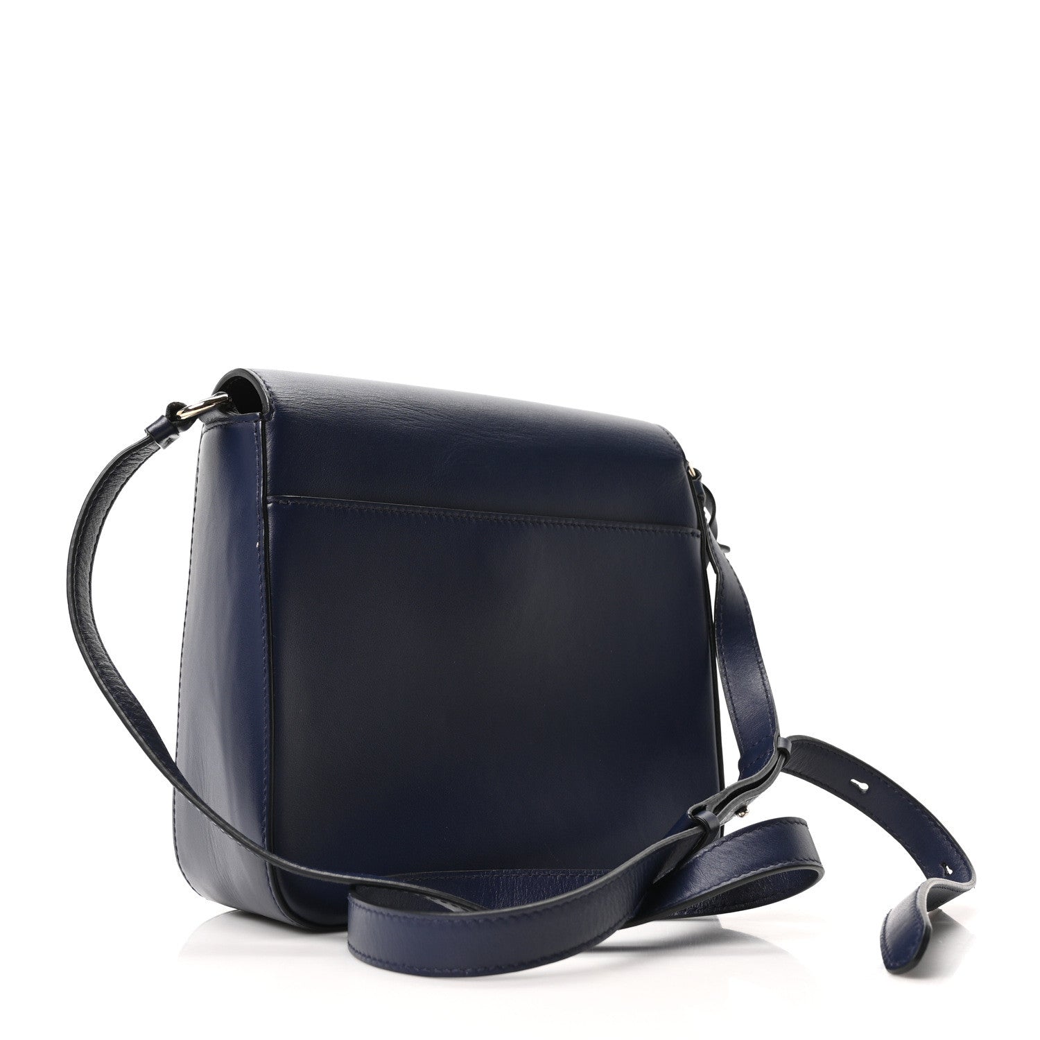 Calfskin Gancini Lock Flap Crossbody Navy