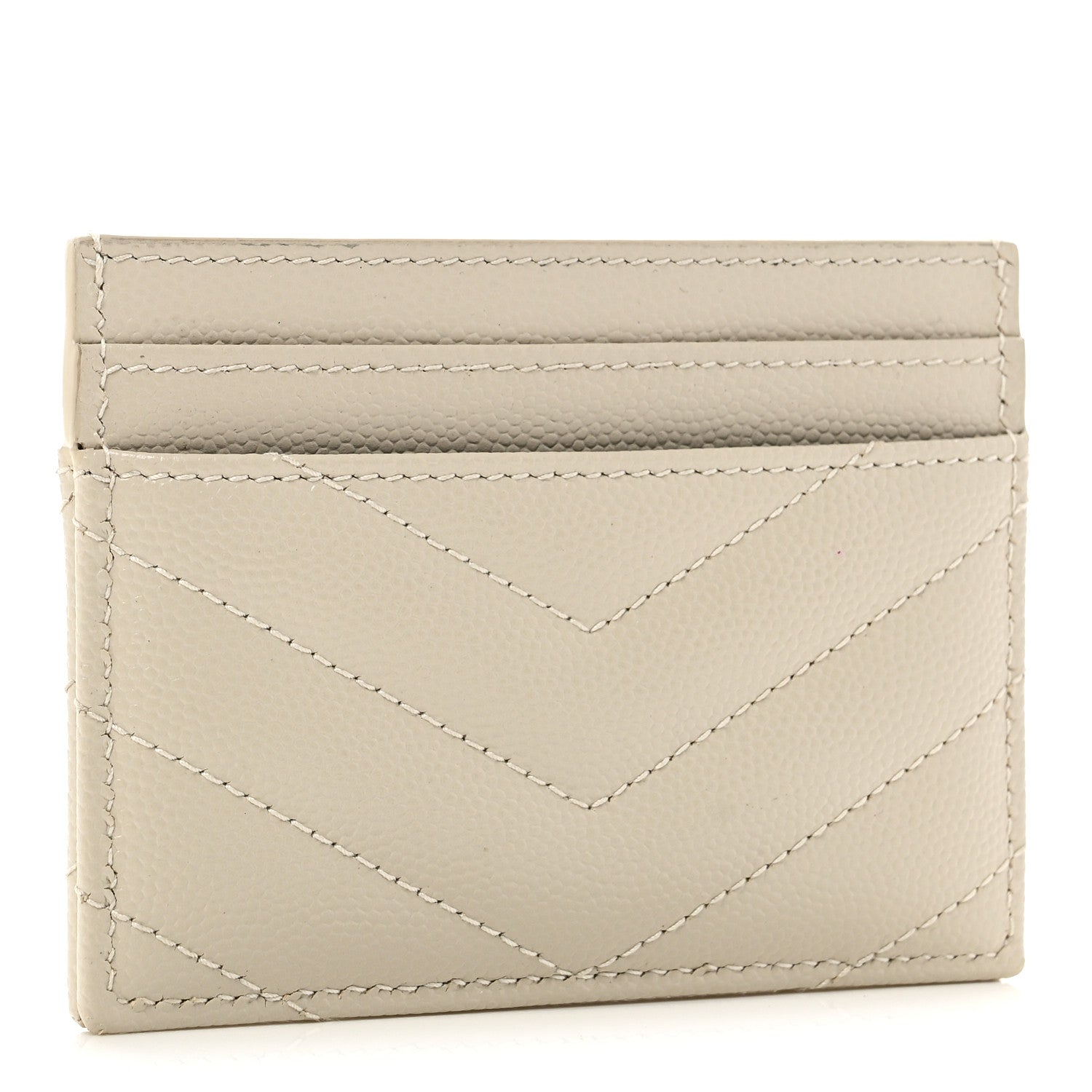 Grain De Poudre Matelasse Chevron Monogram Credit  Case Crema Soft