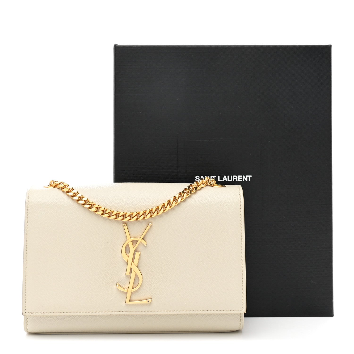 Grain De Poudre Small Monogram Kate Satchel Crema Soft