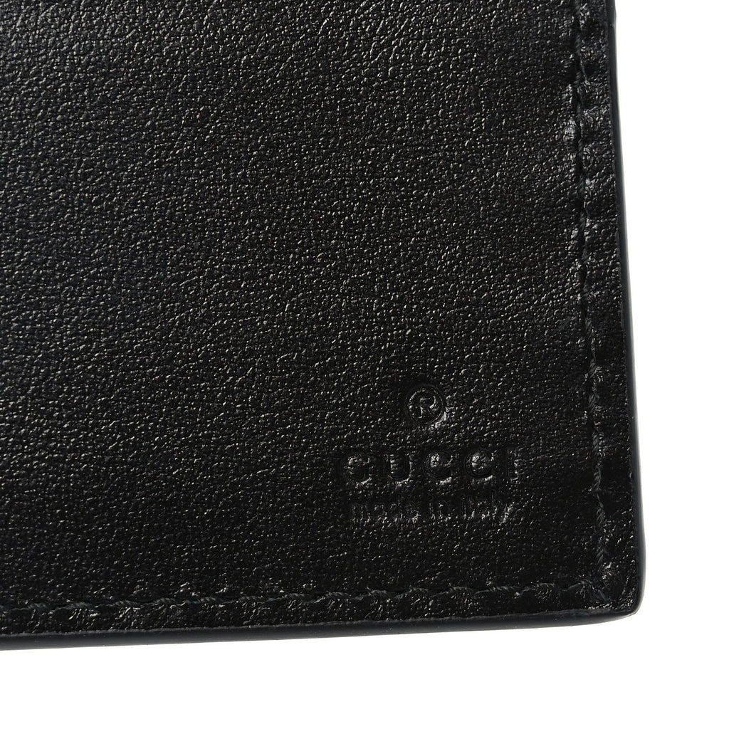 Plutone Calfskin Logo Bi-Fold Wallet Black