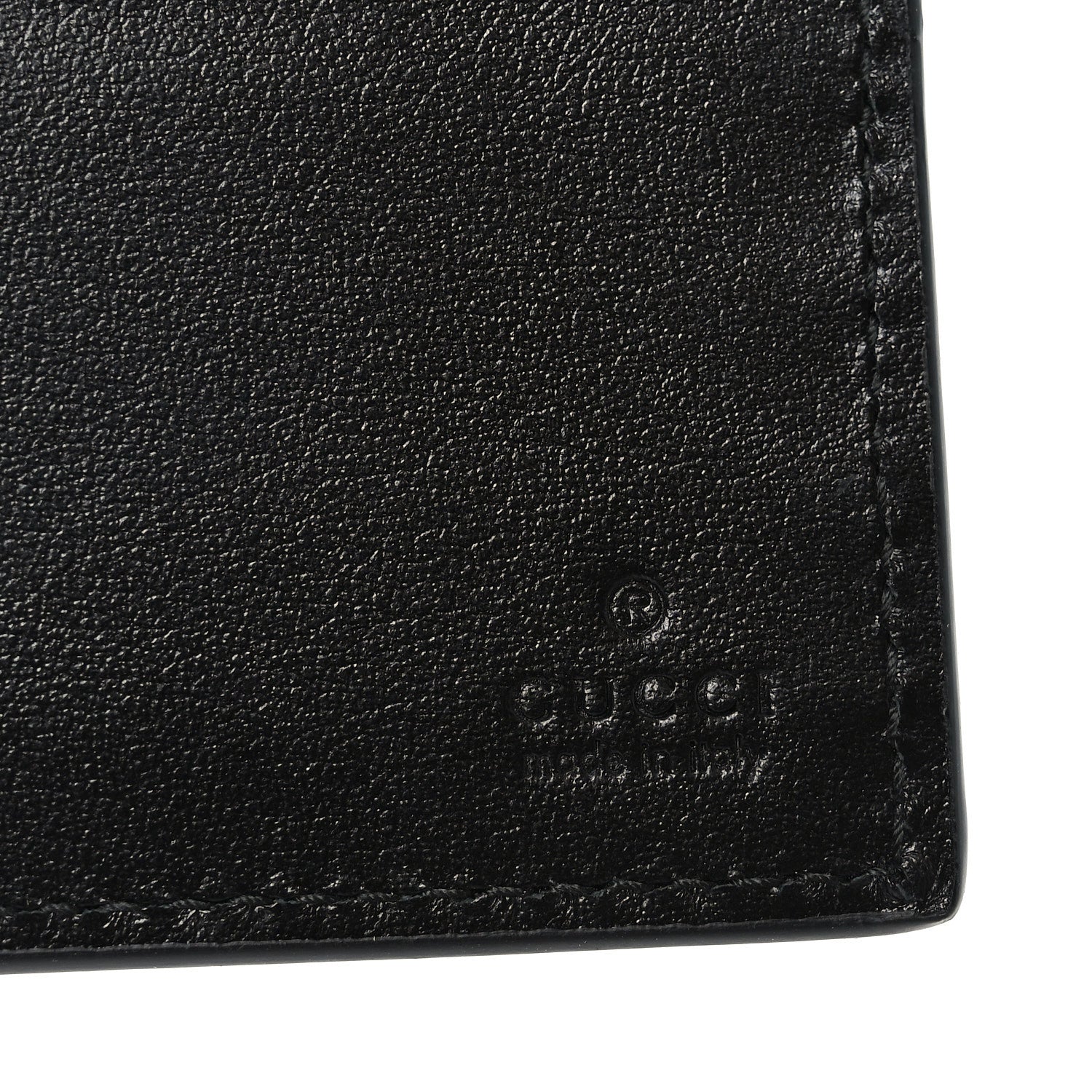 Plutone Calfskin Logo Bi-Fold Wallet Black