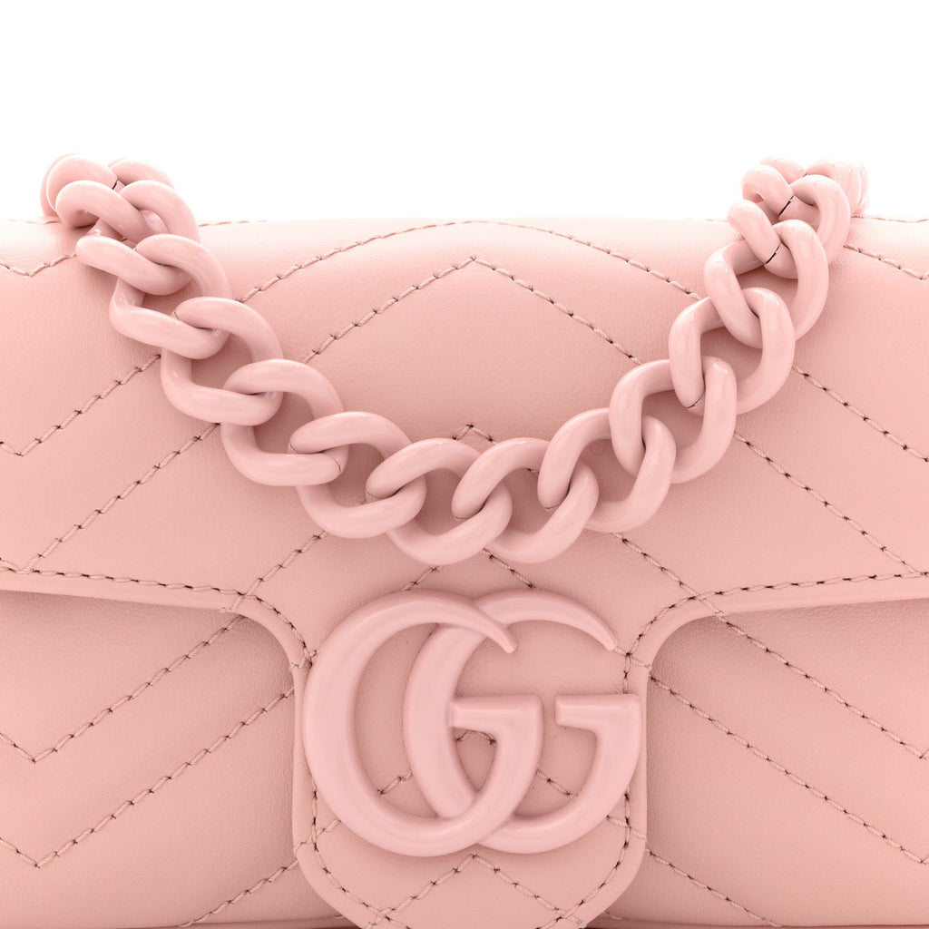 Calfskin Matelasse Monochrome GG Marmont Chain Belt Bag Perfect Pink