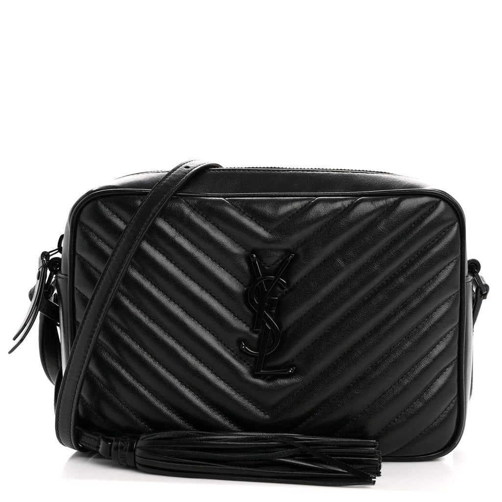 Calfskin Matelasse Monogram Monochrome Lou Camera Bag Black