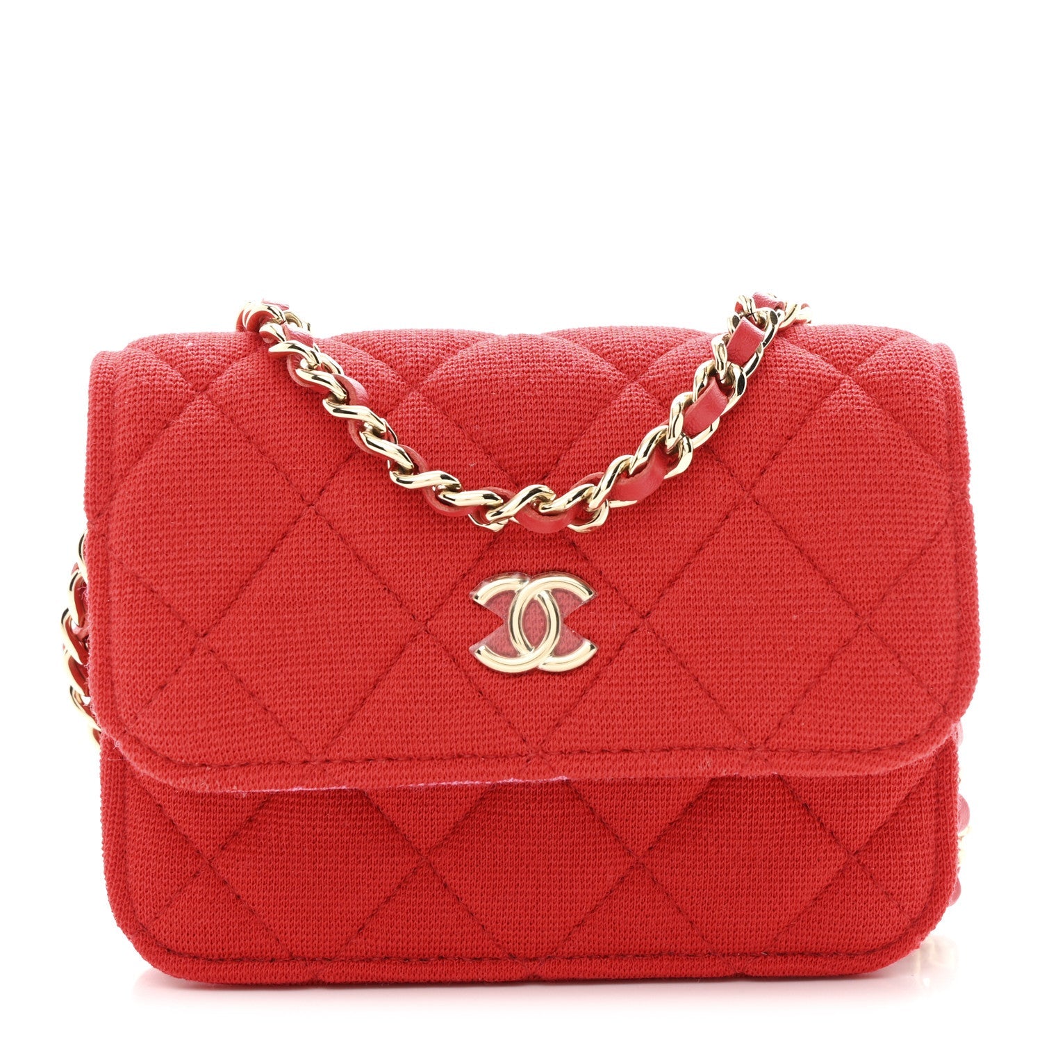 Jersey Quilted Micro Mini Flap Red