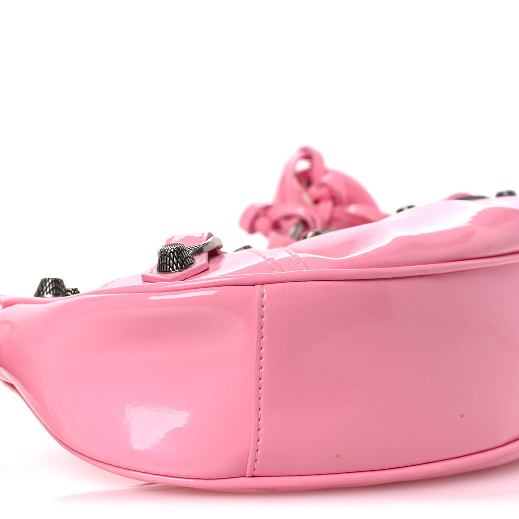 Patent Faux Leather Le Cagole Shoulder Bag XS Sweet Pink