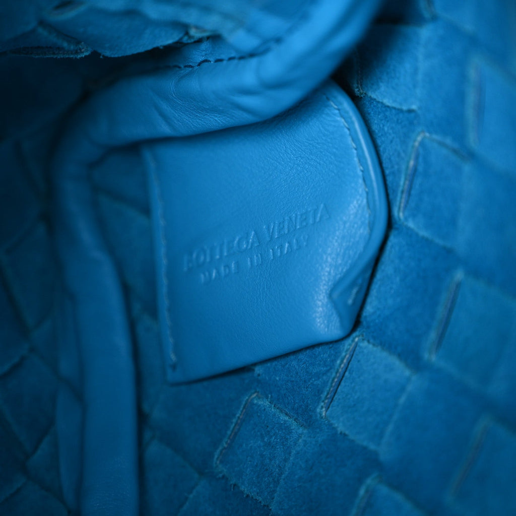 Calfskin Intrecciato Small Camera Bag Pool Blue