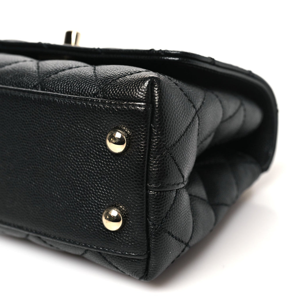 Caviar Quilted Extra Mini Coco Handle Flap Black
