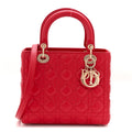 Lambskin Cannage Medium Lady Dior Red