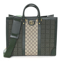 Monogram GG Mignon Textured Dollar Calfskin GG Supreme Monogram Quilted Mini GG Large Tote Bag Green Beige Ebony