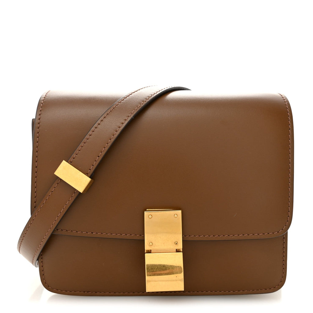 Box Calfskin Small Classic Box Flap Bag Camel