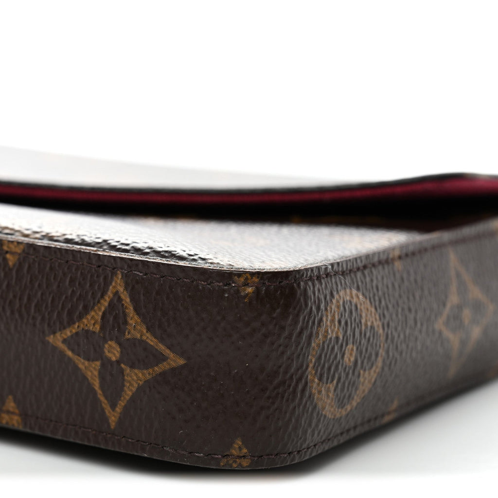 Monogram Pochette Felicie Chain Wallet Fuchsia
