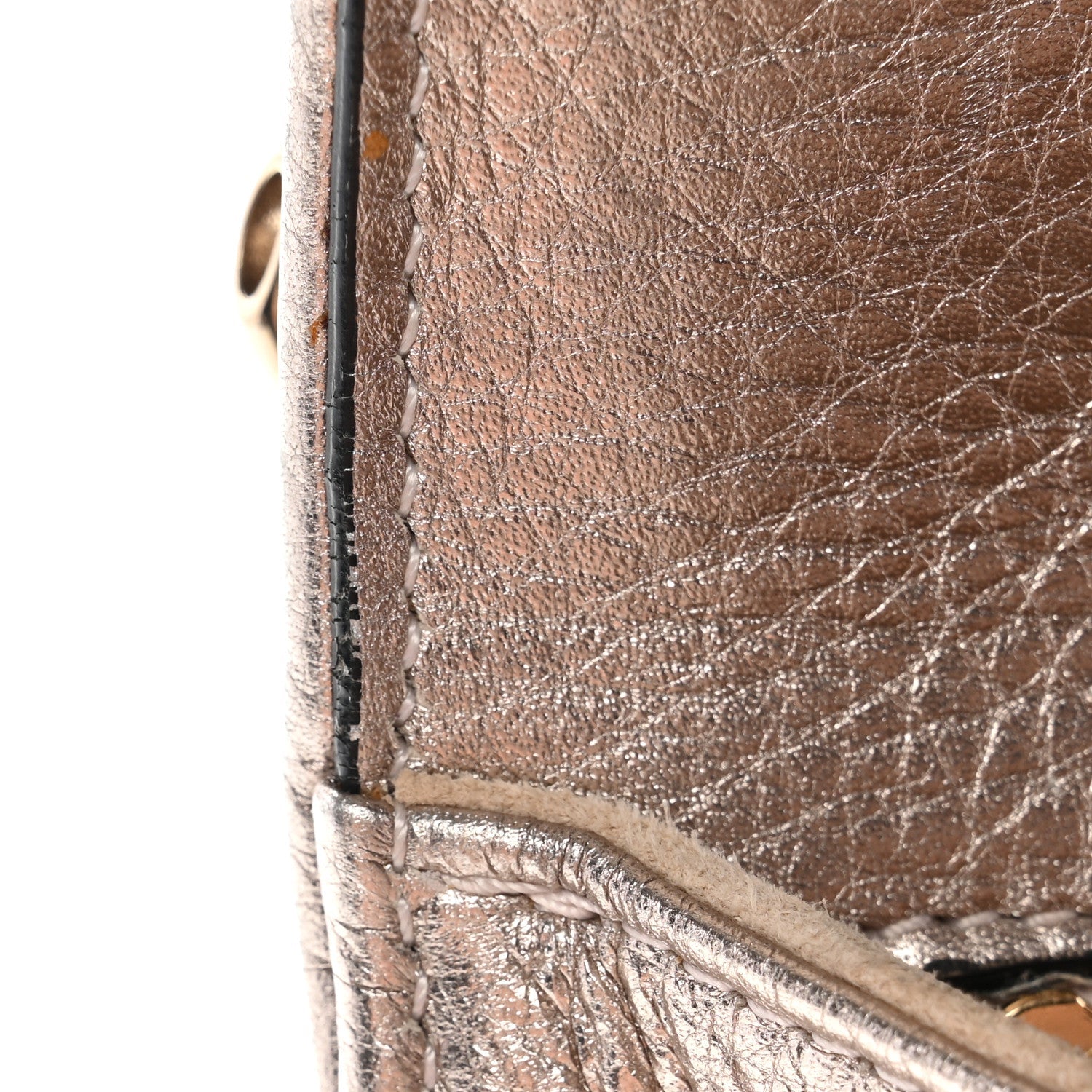 Metallic Grained Calfskin Small Diorama Flap Bag Copper