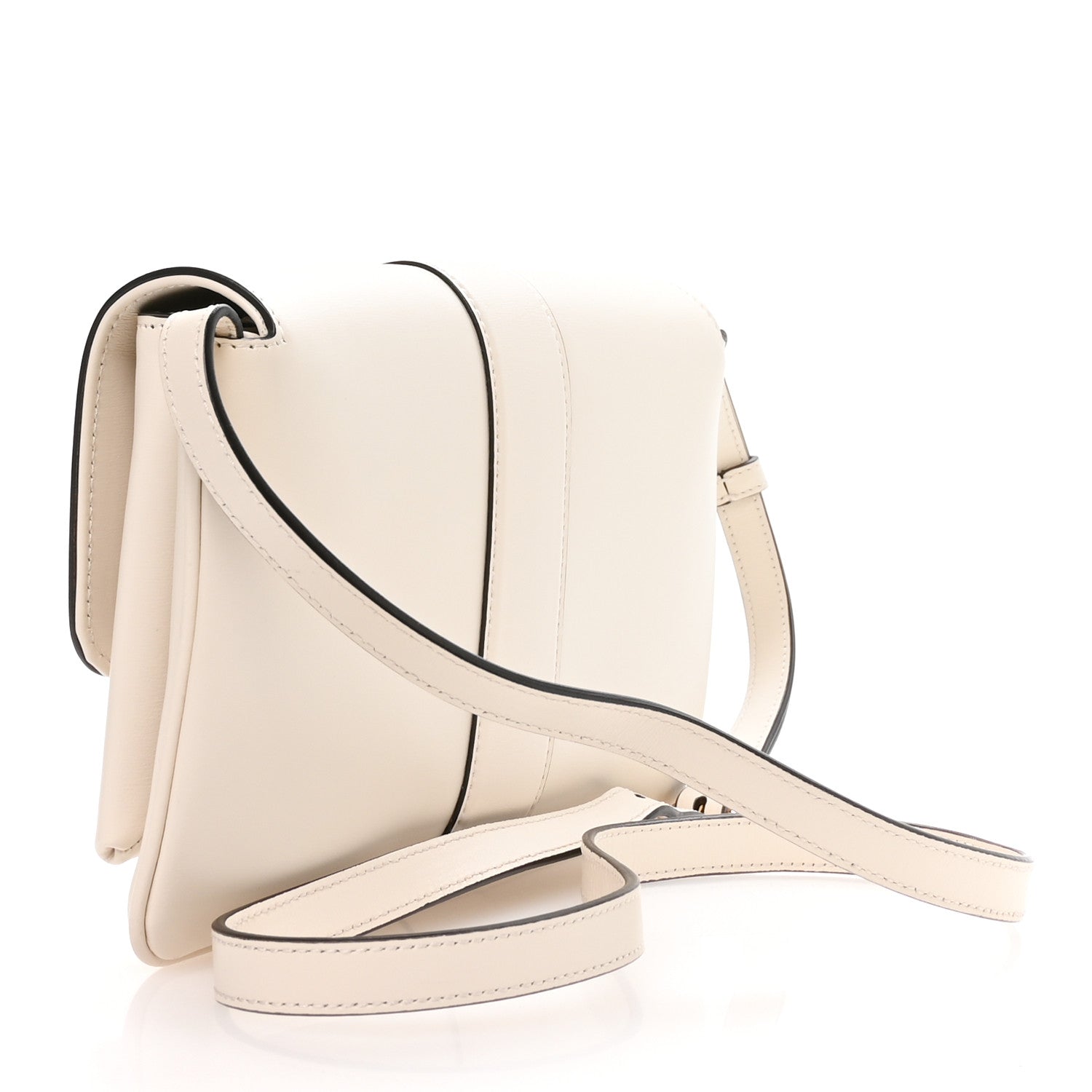 Calfskin Small Arli Flap Shoulder Bag Mystic White