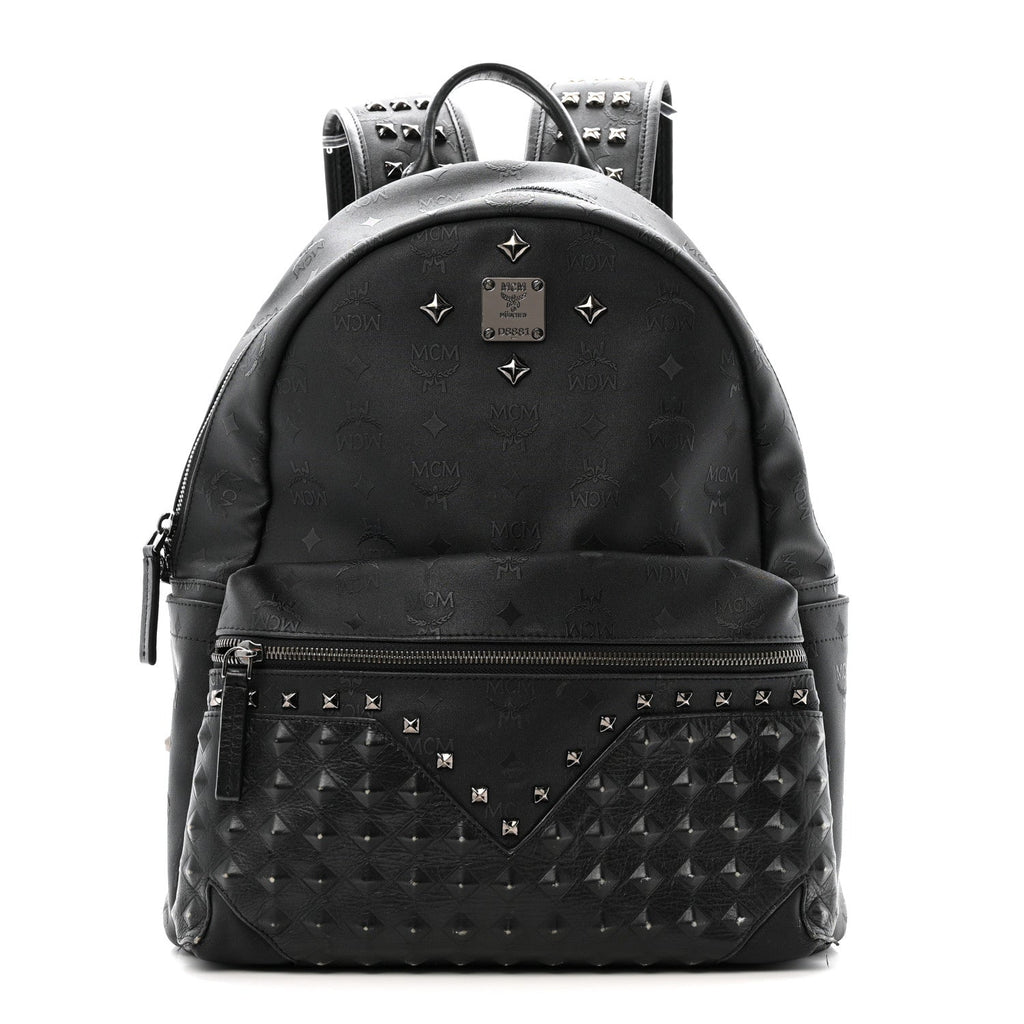 Nylon Monogram Studded Stark Medium Backpack Black