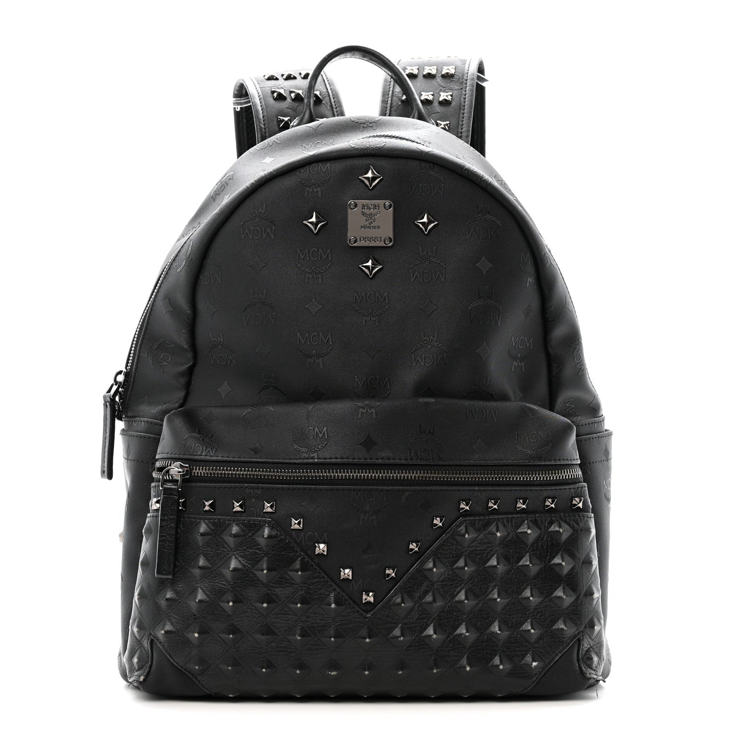 Nylon Monogram Studded Stark Medium Backpack Black