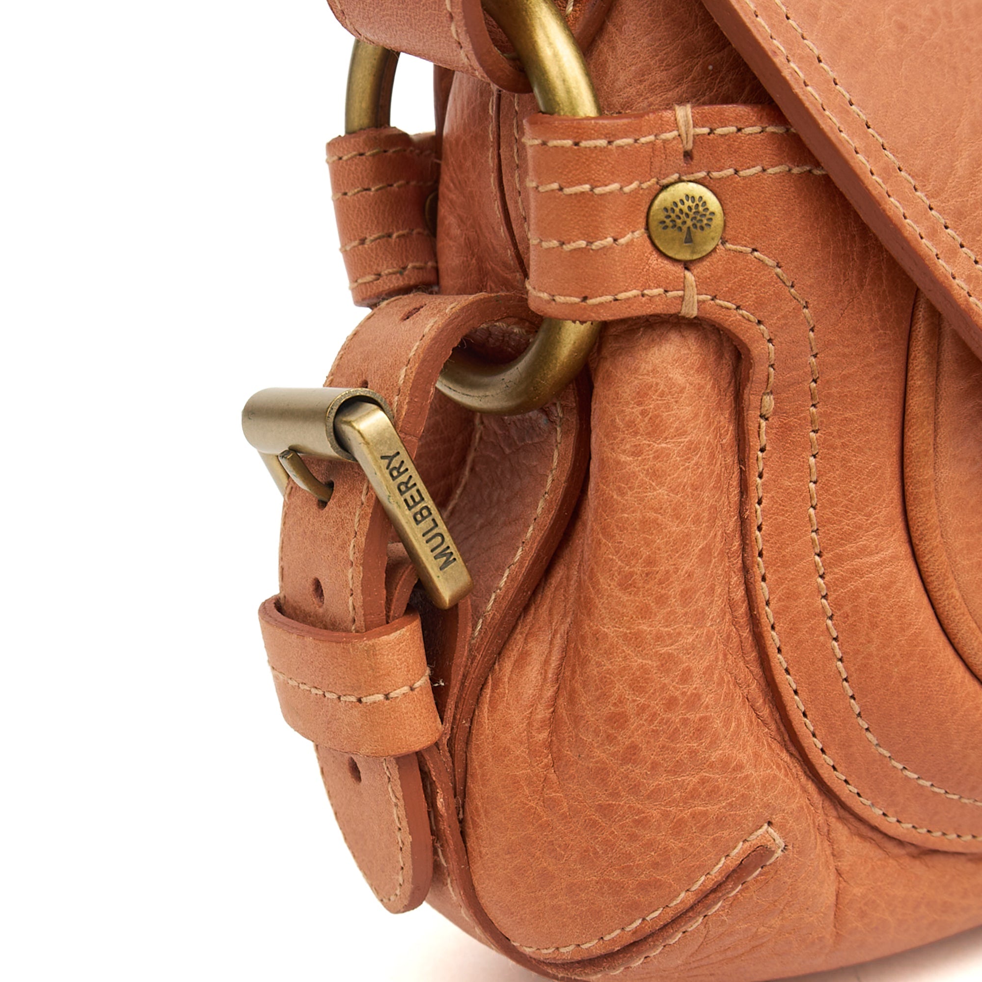 Mulberry Shoulder Bag Vintage Shoulder Bag in Orange, Calfskin Leather