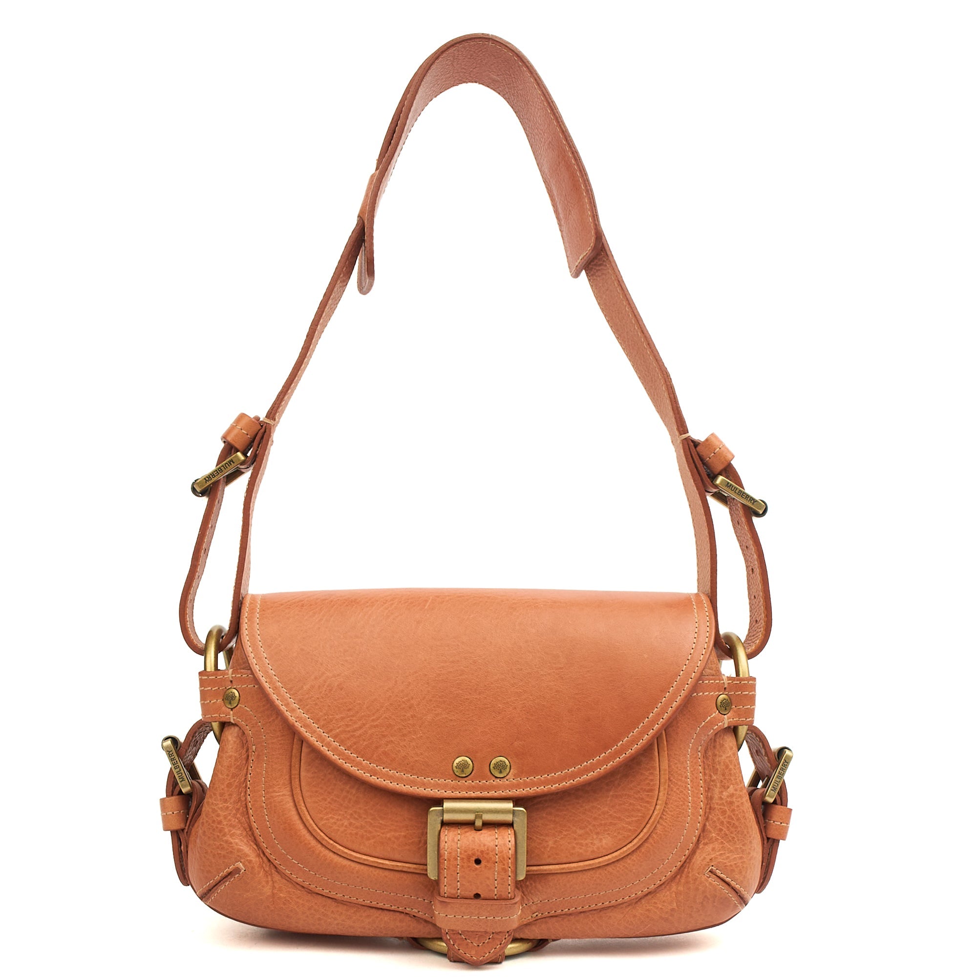 Mulberry Shoulder Bag Vintage Shoulder Bag in Orange, Calfskin Leather