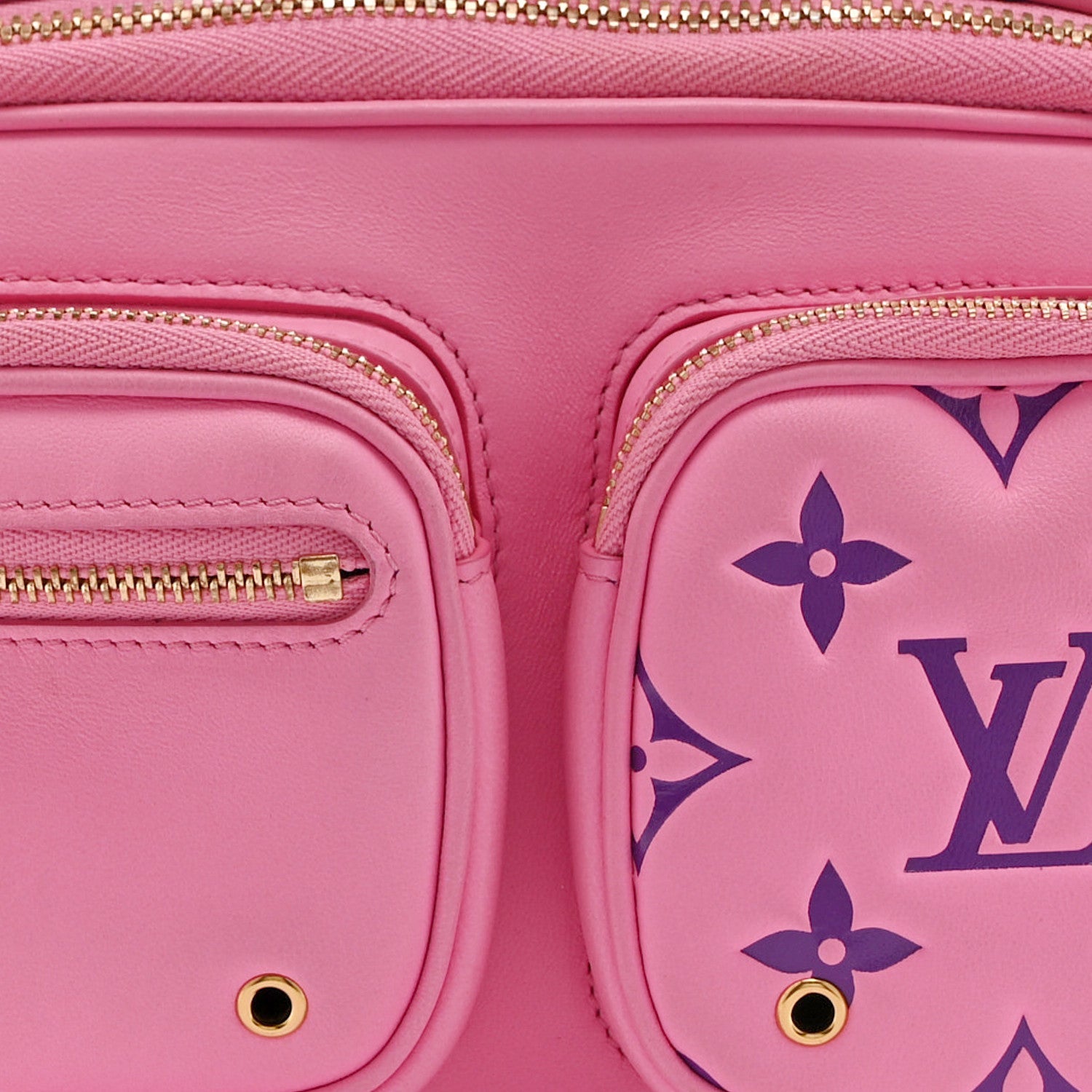 Calfskin Embossed Monogram Vuittamins Utility Crossbody Rose Violet