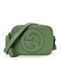 Sakai Be Green Calfskin Diagonal Stitched Small Blondie Shoulder Bag Light Green