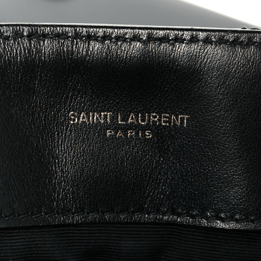 Calfskin Y Quilted Monogram Monochrome Medium Loulou Chain Satchel Black
