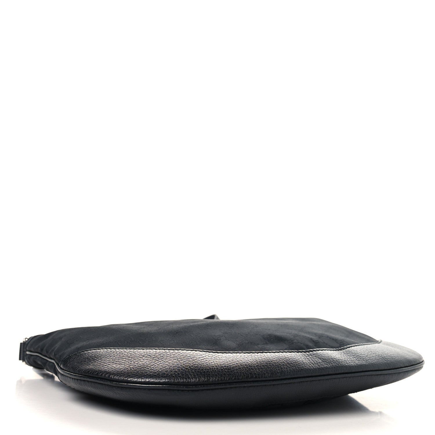 Denim Monogram Large Half Moon Hobo Black