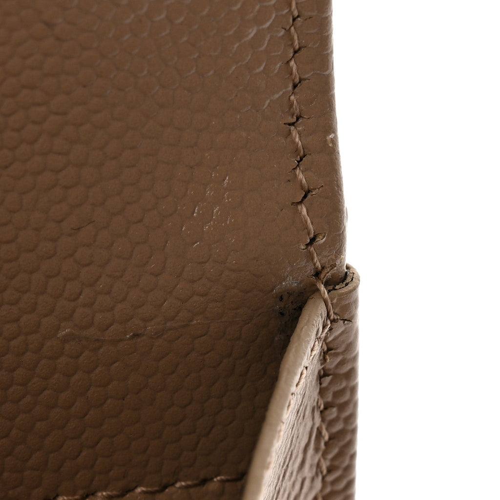 Grain De Poudre Textured Mixed Matelasse Triquilt Monogram Clutch Dark Beige