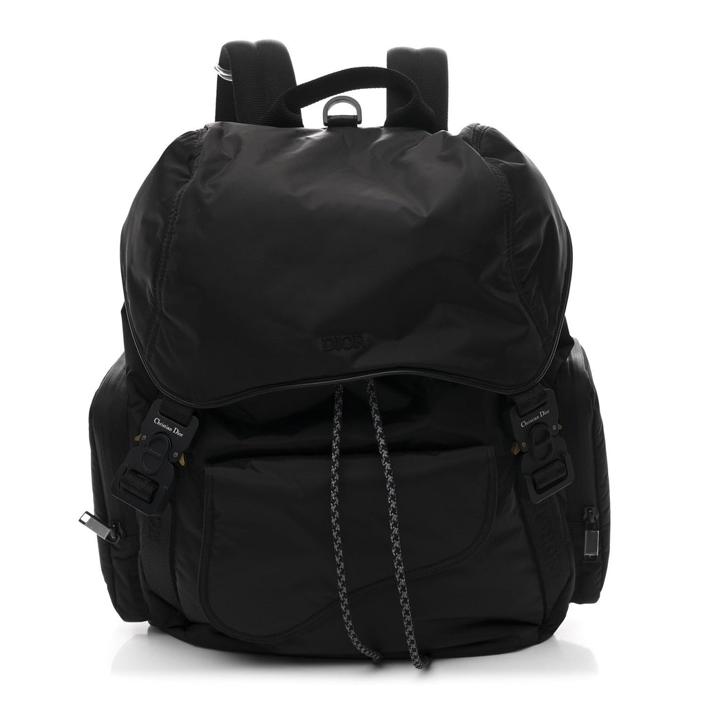 Nylon Saddle Backpack Black