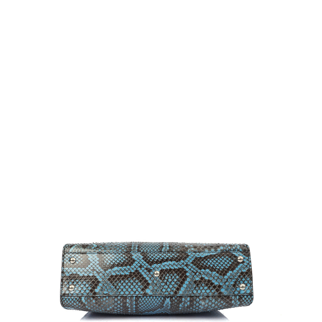 Fendi Top Handle Peekaboo - Medium in Blue, Python Leather