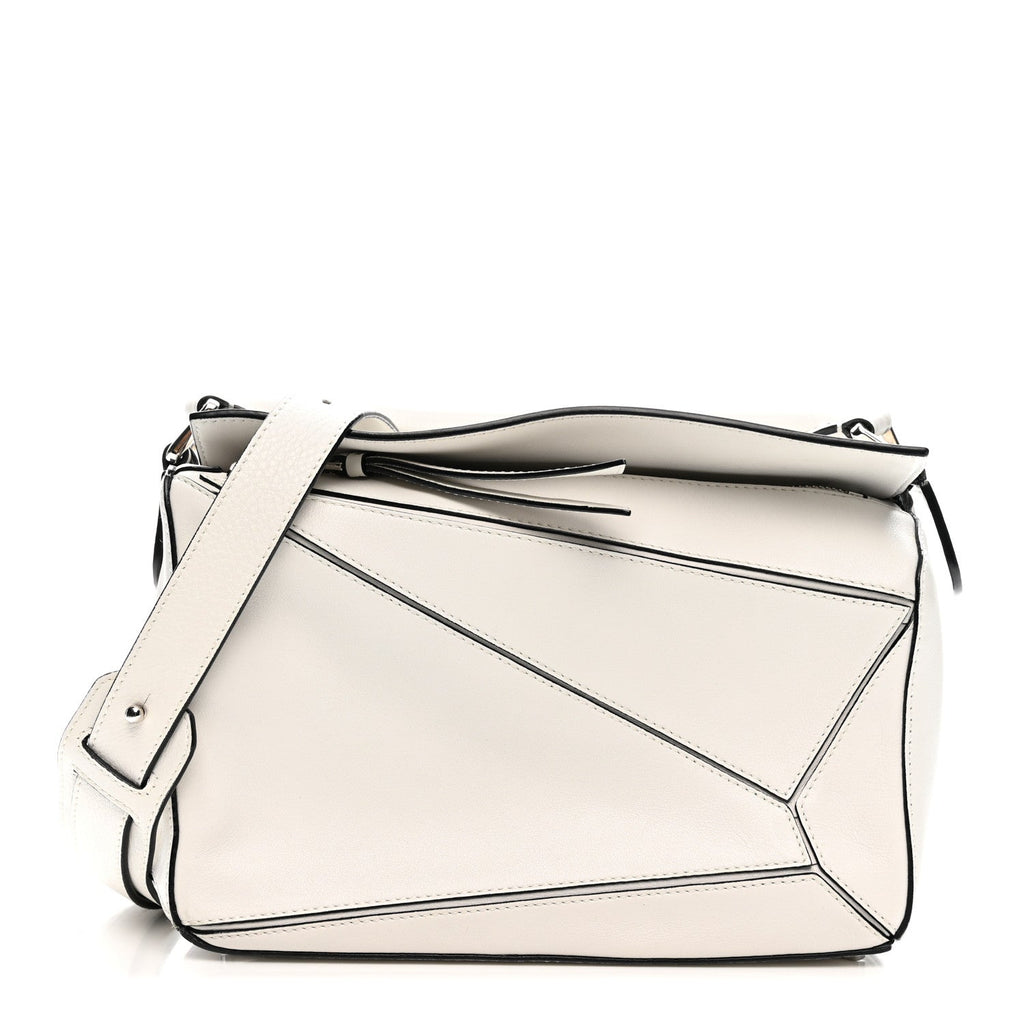 Calfskin Small Puzzle Bag White