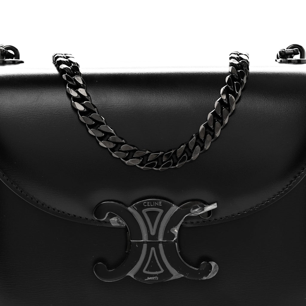 Calfskin Besace Clea Chain Triomphe Black