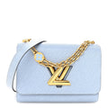 Epi Twist Monogram Flower Chain Shoulder Bag MM Blue