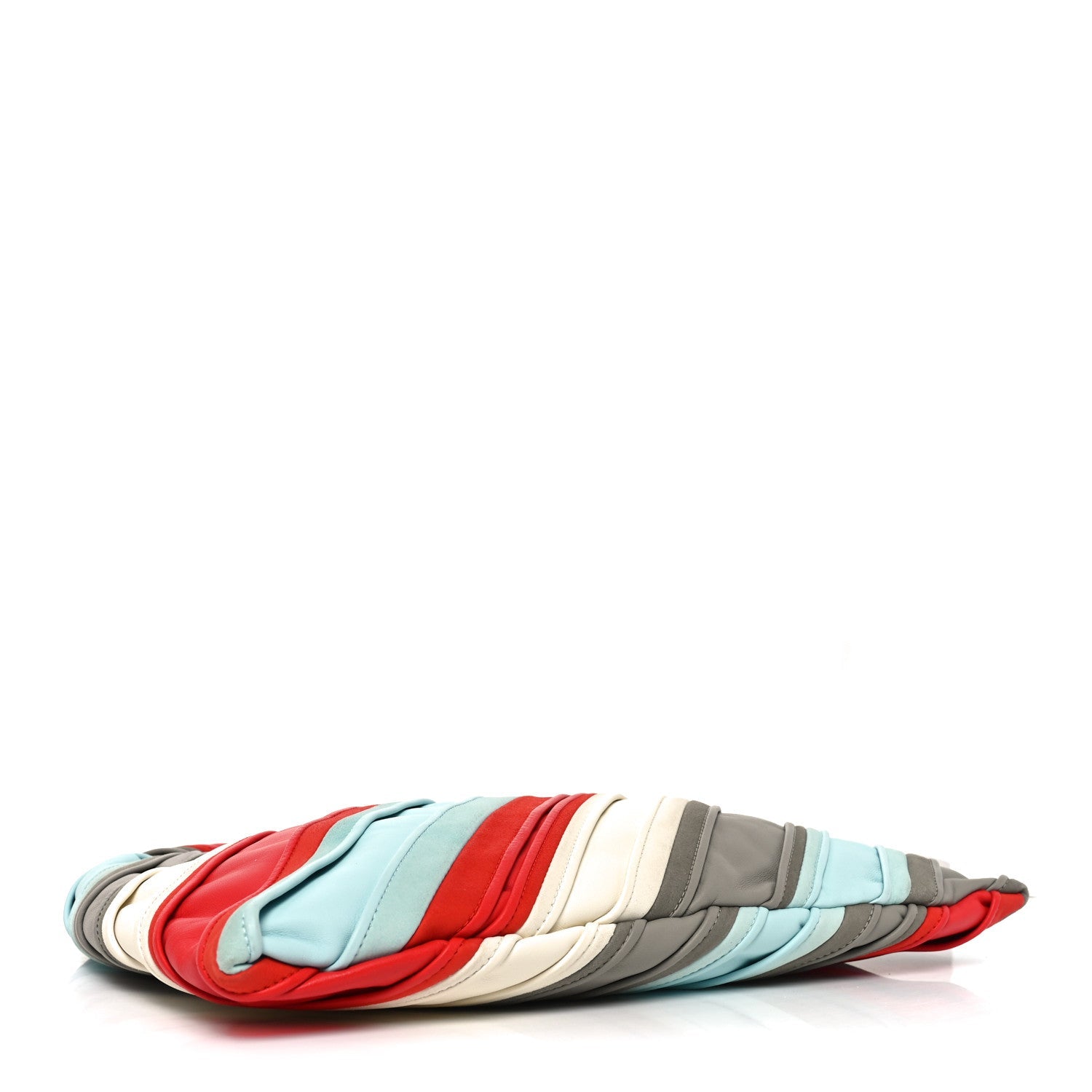 Calfskin Striped Small Hop Ivory Multicolor