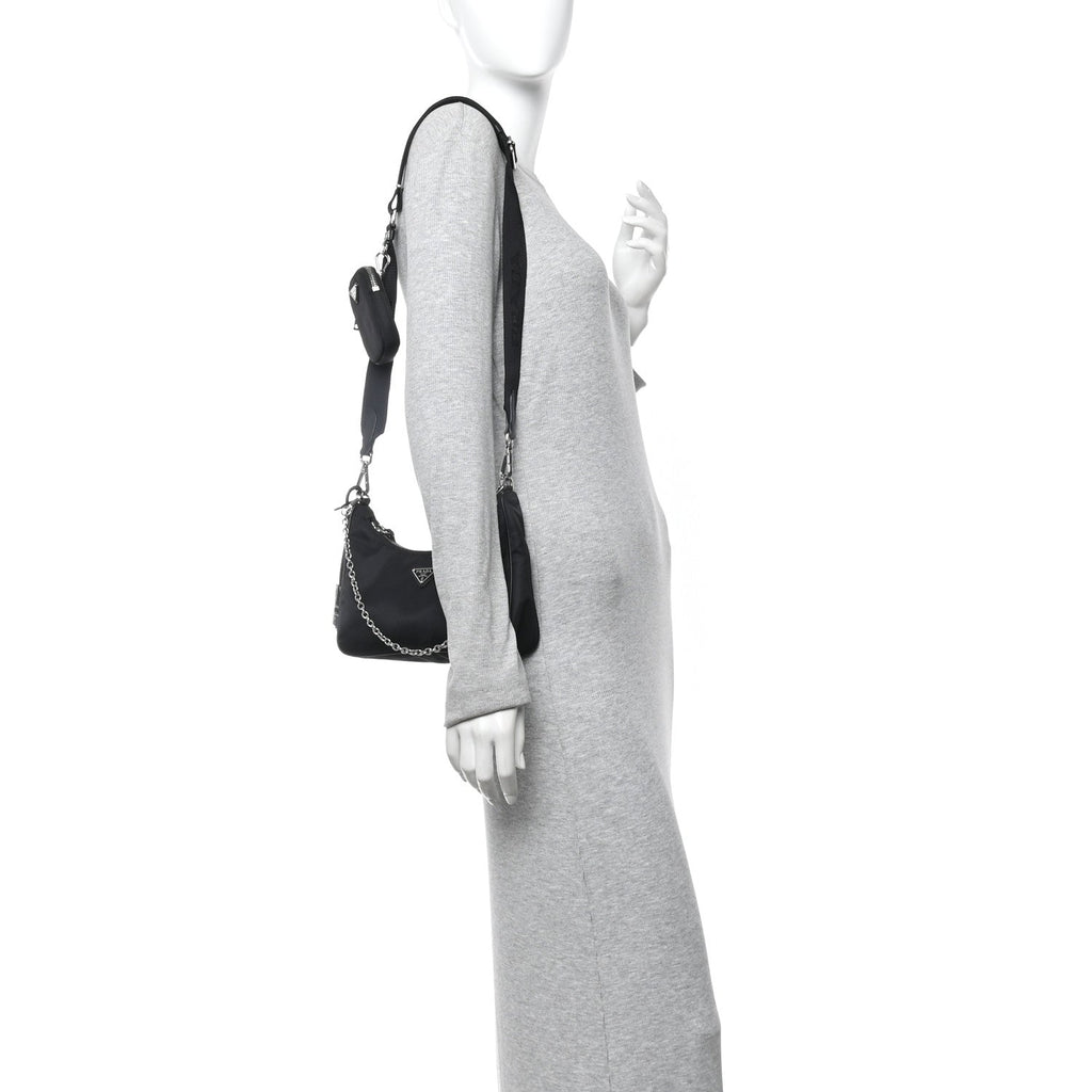 Re-Nylon Saffiano Re-Edition 2005 Shoulder Bag Black
