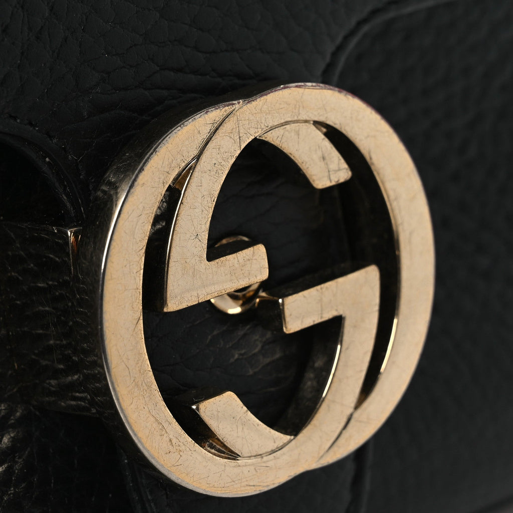Dollar Calfskin Interlocking G Crossbody Bag Black
