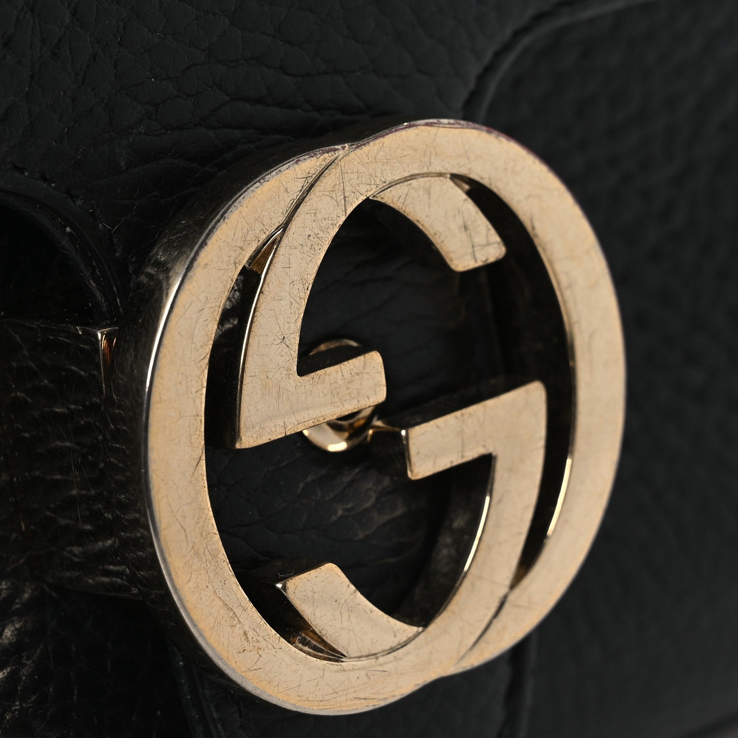 Dollar Calfskin Interlocking G Crossbody Bag Black